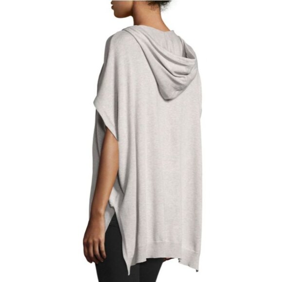 ATM Anthony Thomas Melillo Hooded Half Zip Poncho Gray Cashmere Womens XS/S $975 - Picture 2 of 15